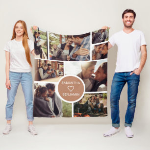 Süße 8-Foto-Collage Urlaub Camping Personalisiert Fleecedecke