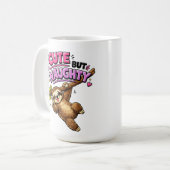Süße aber unartige Faultier Kaffeetasse (Vorderseite Links)