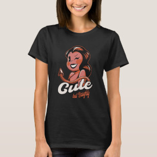 Süße aber unartige Retro-Teufelsmädchen-Gummischla T-Shirt