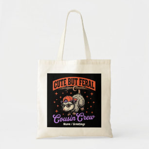 Süße aber wilde Cousin-Crew Vintage Retro Opossum  Tragetasche