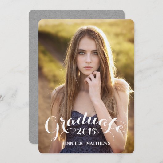 Süße Abschluss-Party Einladung des Skript-| (Vorne/Hinten)