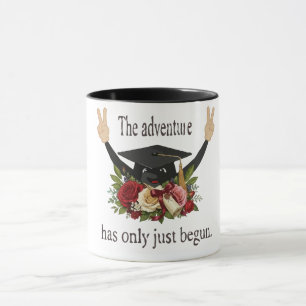 Süße Abschlussmütze mit Blumenmuster   Das Abenteu Tasse