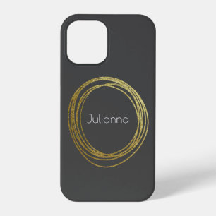Süße abstrakte goldene Glitter personalisierte sch iPhone 12 Pro Hülle