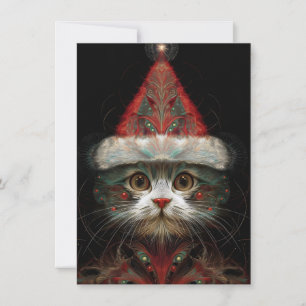 Süße abstrakte Katzen-Weihnachtskarten Feiertagskarte