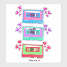 Süße Achtziger-Jahre-Vintage-Musik-Mixtape-Cartoon