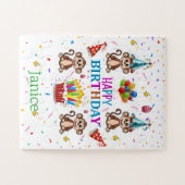 Süße Affe Alles Gute zum Geburtstag Cupcake Puzzle (Horizontal)