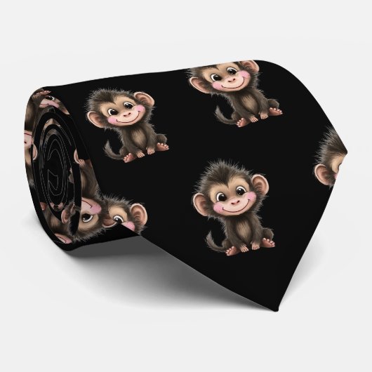 Süße Affe Kawaii Krawatte (Gerollt)