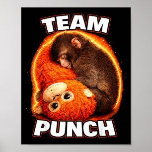 Süße Affe Schlag Baby Grafik Team Schlag groß Poster