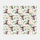 Süße Affen, die Bananen schuggeln Fleecedecke (Vorderseite (Horizontal))