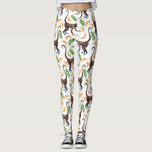Süße Affen, die Bananen schuggeln Leggings