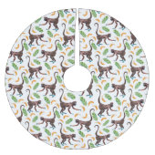 Süße Affen, die Bananen schuggeln Polyester Weihnachtsbaumdecke (Vorderseite)