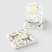 Süße Affen, die Bananen schuggeln Steinuntersetzer (Seitenansicht)