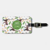 Süße Affen, die Monogramm der Bananen-| jonglieren Gepäckanhänger (Vorderseite horizontal)