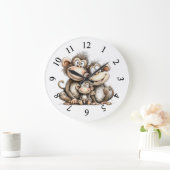 Süße Affen Große Wanduhr (Zuhause)