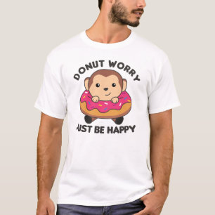 Süße Affen in Donut Pink T-Shirt