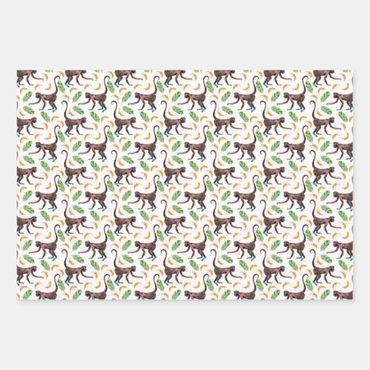 Süße Affen juggling Bananen Geschenkpapier Set (Vorderseite 2)