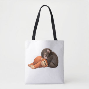 Süße Affenfreunde-Tragetasche – Adorabler Babyaffe Tasche