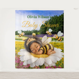 Süße afroamerikanische Babygirl-Garten-Kulisse Wandteppich