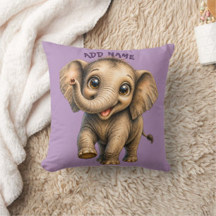 Süße aktive Baby-Tier-Kollektion Elefant lila Kissen