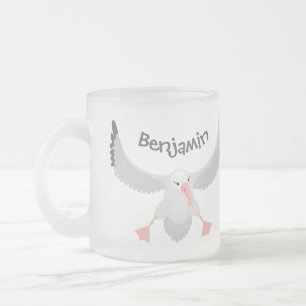 Süße Albatros-Vogel-Flug-Cartoon-Illustration Mattglastasse