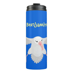 Süße Albatros-Vogel-Flug-Cartoon-Illustration Thermosbecher