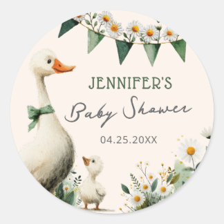 Süße Alberne-Gans-Baby-Shower-Aufkleber Runder Aufkleber