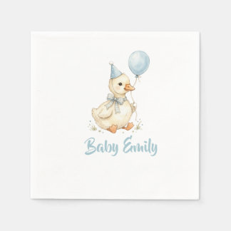 Süße alberne Gans Baby Shower personalisierte Serv Serviette