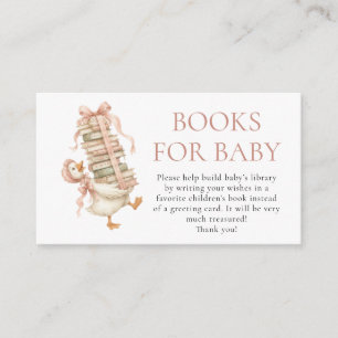 Süße alberne Gans Bücher für Baby Shower Begleitkarte