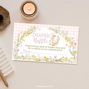 Süße alberne Gans Florale Babyparty-Windel-Raffle Begleitkarte