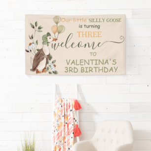 Süße alberne Gans Kinderreime Geburtstagsbegrüßung Banner
