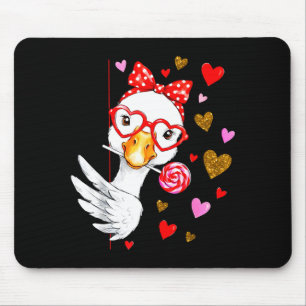 Süße alberne Gans Kokette Schleife Valentinstag Mä Mousepad
