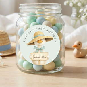 Süße alberne Gans Sage Danke Baby Shower Runder Aufkleber