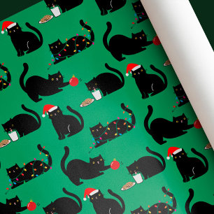 Süße alberne schwarze Katzen Weihnachten Geschenkpapier