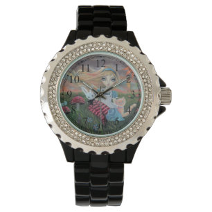 Süße Alice im Wunderland Fantasy-Kunst Armbanduhr