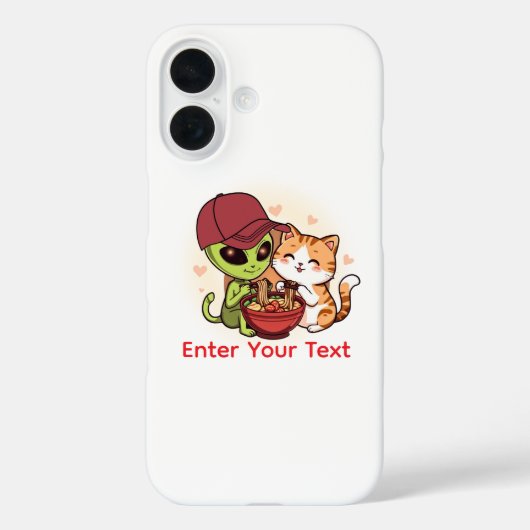 Süße Alien-Katzen-Ramen Kawaii-Kunst Case-Mate iPhone Hülle (Rückseite)