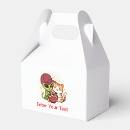 Süße Alien-Katzen-Ramen Kawaii-Kunst Geschenkschachtel