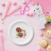 Süße Alien-Katzen-Ramen Kawaii-Kunst Pappteller (Party)