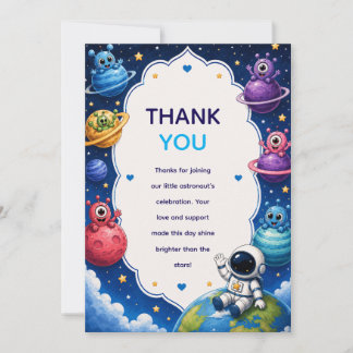 Süße Alien-Planeten-Baby-Shower-Dankeskarten Dankeskarte