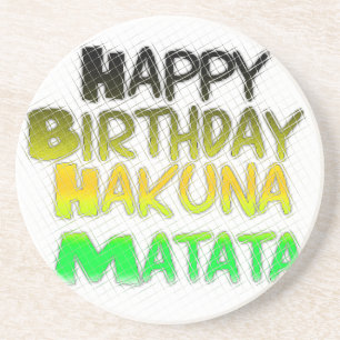 Süße Alles Gute zum Geburtstag Hakuna Matata Öko-I Sandstein Untersetzer