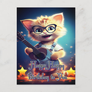 Süße Alles Gute zum Geburtstag Katze Postkarte
