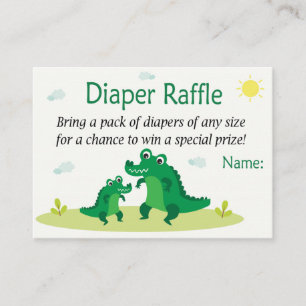 Süße Alligator-Windel-Raffle-Tickets Platzkarte