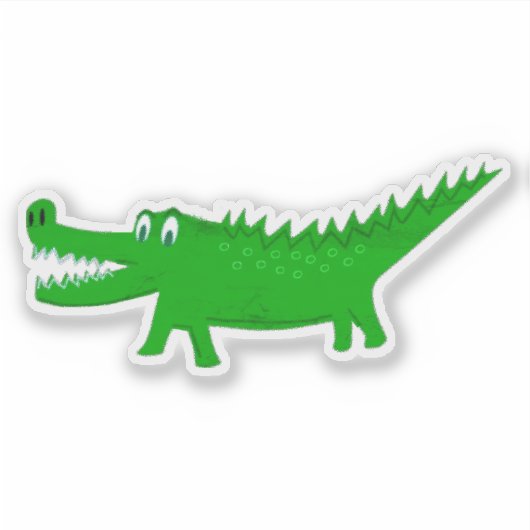 Süße Alligator-Zeichnung Aufkleber (Vorderseite)