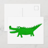 Süße Alligator-Zeichnung Postkarte (Vorne/Hinten)