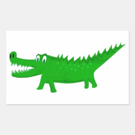 Süße Alligator-Zeichnung Rechteckiger Aufkleber (Vorderseite)