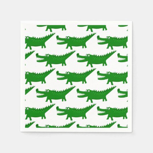 Süße Alligator-Zeichnung Serviette (Vorderseite)