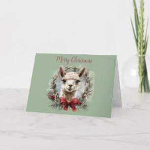 Süße Alpaka-Weihnachts-Grußkarte Dankeskarte