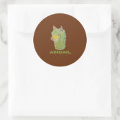 Süße Alpakagesichtskunst Runder Aufkleber (Tasche)