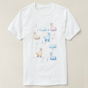 Süße Alpakas und Wolken T-Shirt