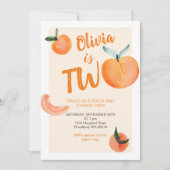 Süße als Pfirsich dreht zwei Einladung (Vorderseite)