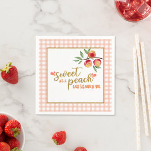 Süße als Pfirsich Napkin - Gingham (W) Serviette